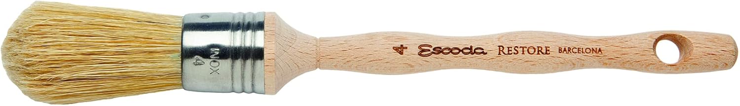 Escoda Restore Premium Brush for Chalk and Wax Painting, Natural Chungking Hog Bristle, Round Medium Domed, Size