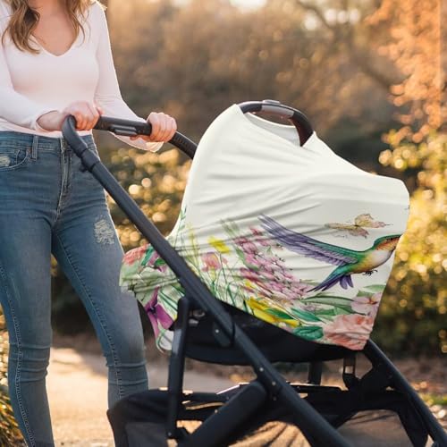 Image of Boho Carseat Covers Baby Boy Essential, Horse Print Breast Feeding Covers for Women Nursing Cover Up for Breastfeeding