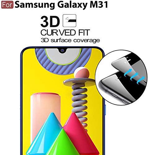Image of CEDO Tempered Glass for Samsung Galaxy M31 / F41 / M31 Prime | Screen Protector Full HD Quality Tempered Glass Anti-Scratch Edge to Edge Coverage with Easy Installation Kit (Black)