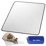 Realjoy Alu Isomatte Schaummatten Schlafmatte, 200x200cm Isomatte Camping, Leicht und Tragbar, Thermomatte Isolierdecke Faltbare Zeltmatte Bodenmatte für Picknicks und Camping