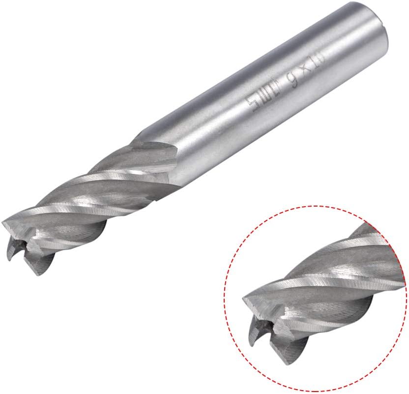 Sourcingmap 10mm Shank 9mm x 19mm Straight Flat Nose End Mill Cutter CNC Router Bits 4 Flute, 9x10x19x69mm - Image 3