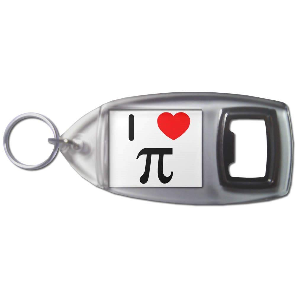 BadgeBeast.co.uk I Love Heart Pi - Plastic Bottle Opener Key Ring