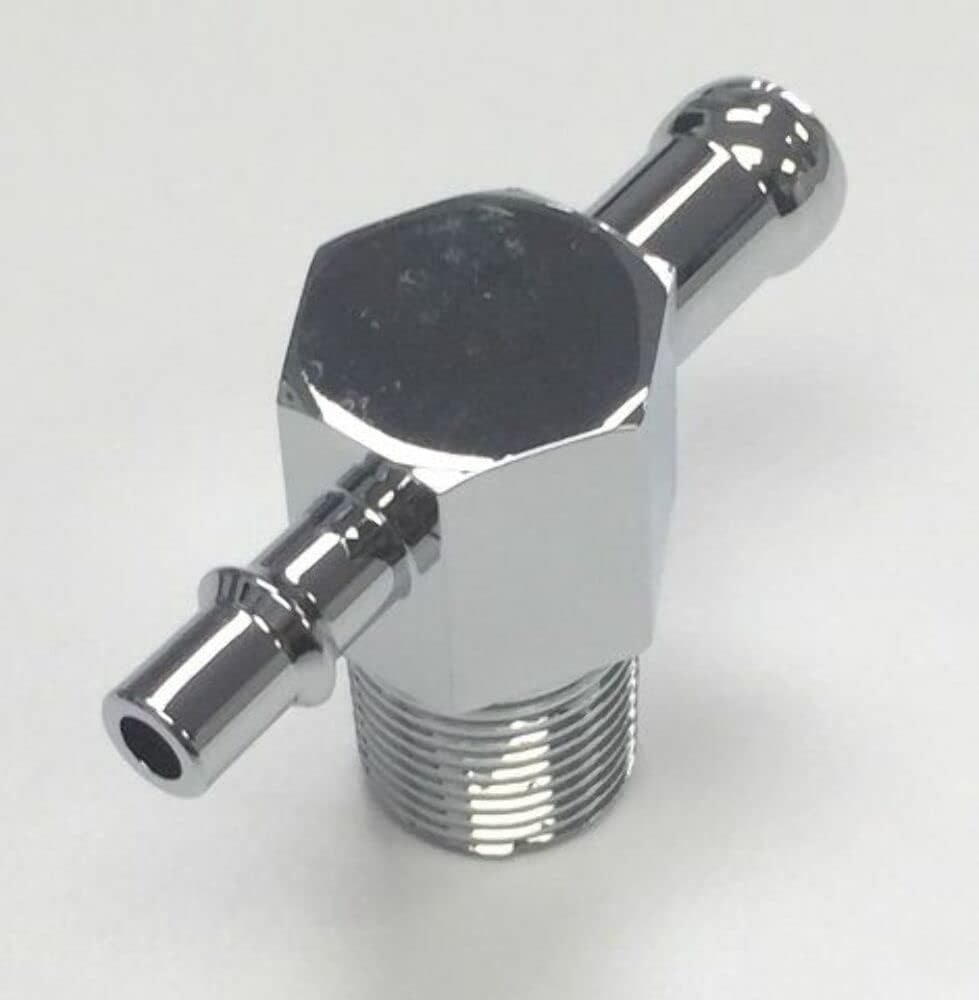 Chrome Aluminum 90° Intake Manifold Vacuum Tee 3/8" NPT