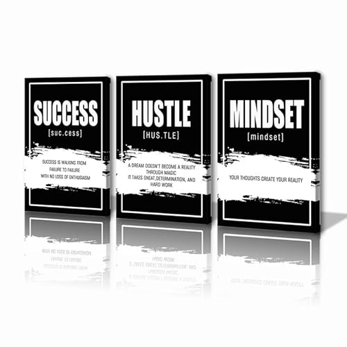 KAWAHONE Motivational Canvas Wall Art Framed, Inspirational Quote Success Canvas