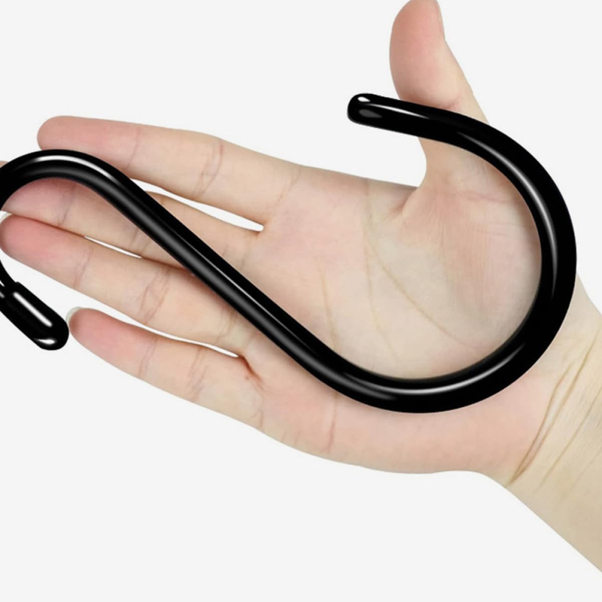 Zerodeko 8pcs Black Metal S-Shaped Hooks Anti-Slip Hanging Hooks for Clothes Hats and Household Storage Multipurpose Utility for Bathroom and Kitchen Organization