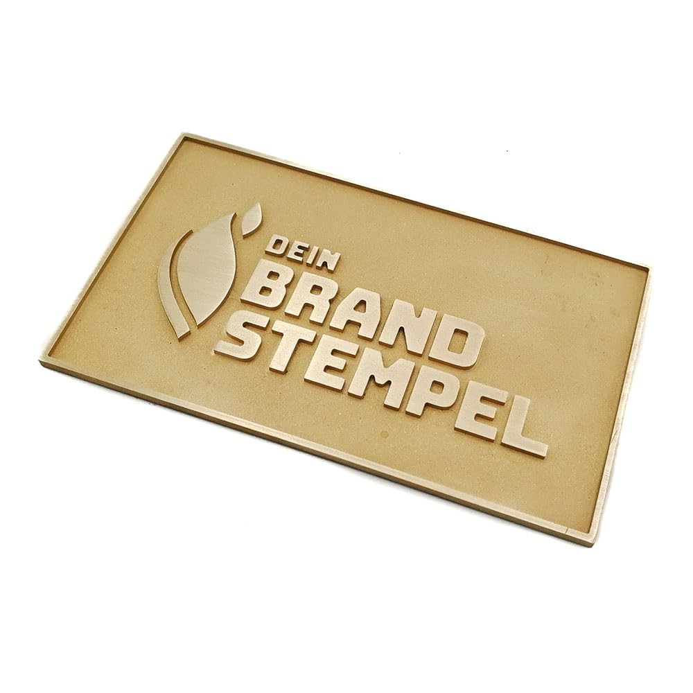 personalisiertes Türschild, Namensschild, Klingelschild aus massivem gefrästem Messing in sandgestrahlter Ausfertigung - extra tiefe Gravur in 60 x 100 mm (*)