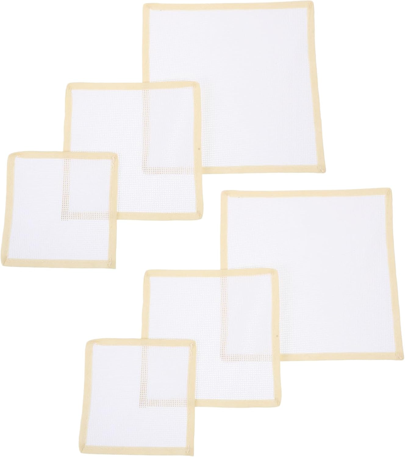 Cotton Needlepoint Canvas Squares, Precut 18 Mesh White 6pcs