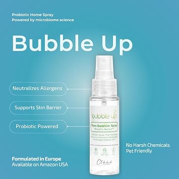 Bubble Up Probiotic Allergen Neutralizer Home Spray - Air, Fabric, Household Surfaces Daily Use, Pet Safe, 50 ml