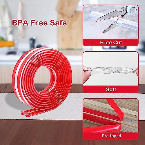Image of Edge Corner Protector for Baby, E-PRONSE 9.8ft Corner Protector Baby with 4 Corner Guards,Furniture Corner Guard & Edge Safety with Strong Adhesion, 3M, Clear