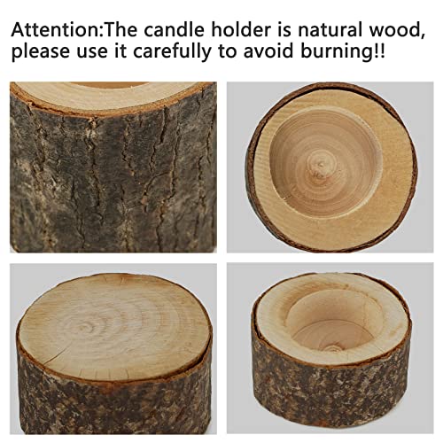 Symfloor 12Pcs Wooden Tea Light Candle Holders,Rustic Wooden Votive Tealight Holder For Wedding Centerpieces For Table, Rustic Wedding Party Birthday Holiday Christmas Home Decoration (2.16"Wx0.98"H) #TOP2