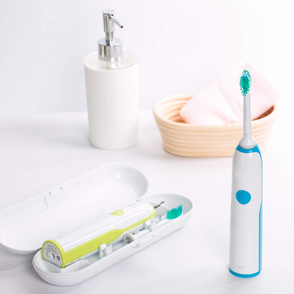 PAR automática Sonic para Adultos en Los Cepillos de dientes suaves para hombre y mujer – [DOS colores opcionales] – Romeo 4 cabezas de cepillos + caja de viaje (Color: B)