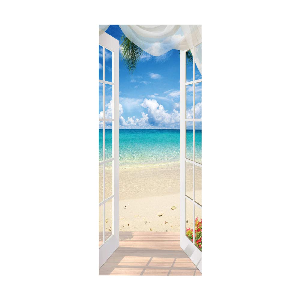 Poster trompe l'oeil porte effet 3D pour illuminer une chambre ou une cuisine