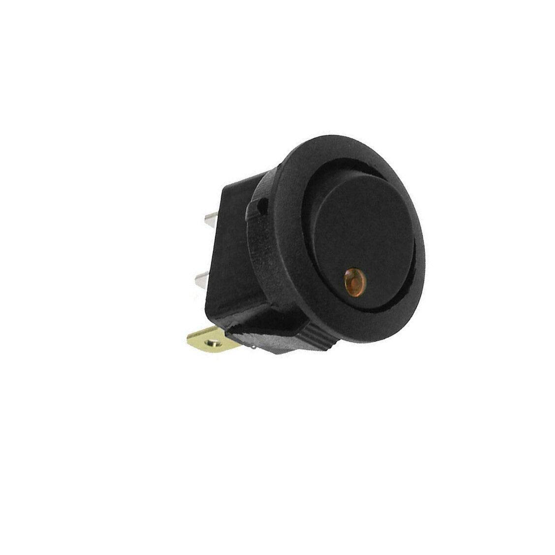 Switches 50Pcs 12V LED Dot Light Car Auto Boat Round Rocker ON-Off Toggle Switch Yellow S