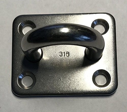 US Stainless Stainless Steel 316 Square Pad Eye 5/16" 8mm (50mm x 40mm) Marine Grade