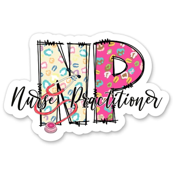 NP Nurse Practitioner Sticker - 3" Laptop Sticker - Waterproof Vinyl for Car, Phone, Water Bottle - Nurse Practitioner Decal