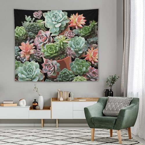 Tapiz para colgar en la pared estampado de suculentas para decoración del hogar de 60x50 4