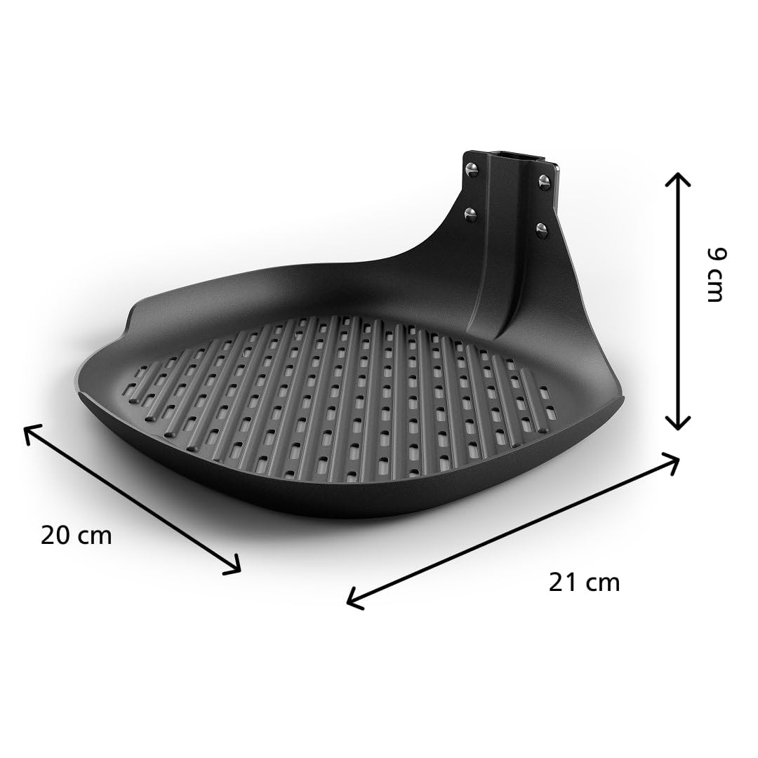 Philips Airfryer Zestaw grillowy L – Płyta nieprzywierająca, 4 Szpikulce, Idealny do ryb, mięsa i warzyw, Łatwe czyszczenie (HD9941/00)