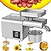 Dodoam 150W Stainless Steel Oil Press Machine - 45% Extraction Rate, 3-6kg/Hour Output, Digital Temp Control (50-482°F) for Peanut/Sunflower/Sesame Seeds - Cold & Hot Press Modes