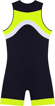Vxuxlje Mens One Piece Swimsuit Half Swim Suit Diver Man Bathing Swimwear Zipper Front Bodysuit Swim Leotard