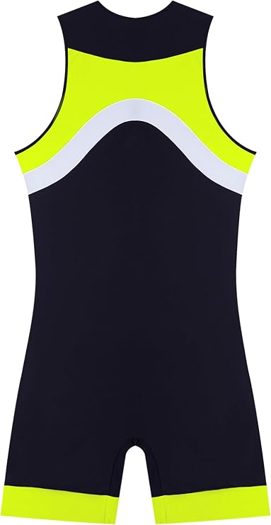 Vxuxlje Mens One Piece Swimsuit Half Swim Suit Diver Man Bathing Swimwear Zipper Front Bodysuit Swim Leotard