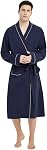 U2SKIIN Mens Cotton Robes, Lightweight Bathrobe with Hood, Soft Cotton Spa Robe for Men