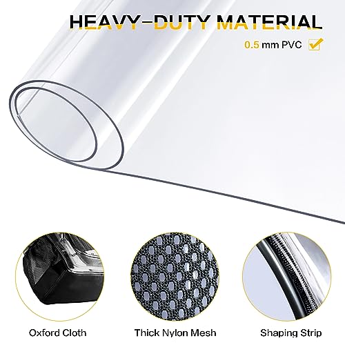Image of Clear Backpack Transparent Heavy Duty Bookbag See Through Bag with Reinforced Bottom for College, Travel, Workplace Security - Black