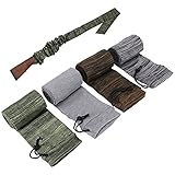 JIELISI 4Pcs Gun Socks, 55” Rifle Gun Sock Sleeve Moisture Proof Gun Sleeve with Drawstring Closure, Silicone Treated Knit Soft Gun Protector Sock Case for Rifles/Shotguns with Scopes