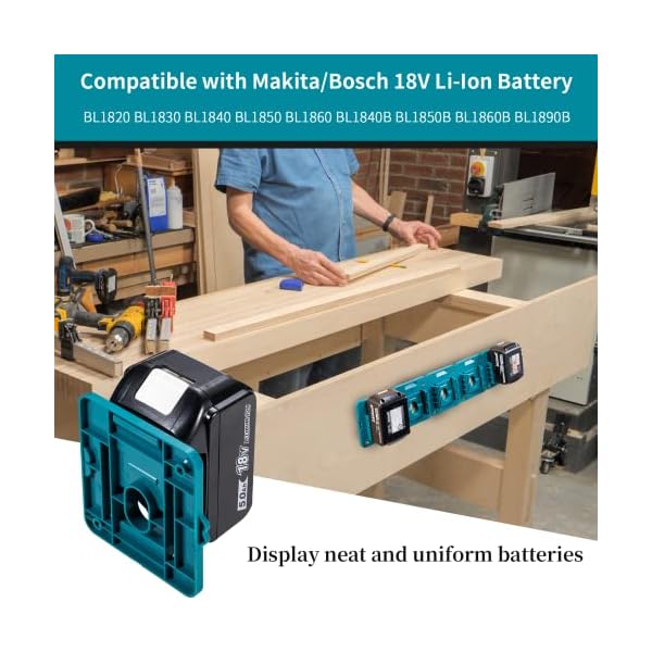 Batteriehalter für Makita 18 V Batteriehalterungen, Dock-Halter, passend für BL1860, BL1850, BL1840, BL1830 (mit 10 Schrauben), 5 Stück – Bild 7