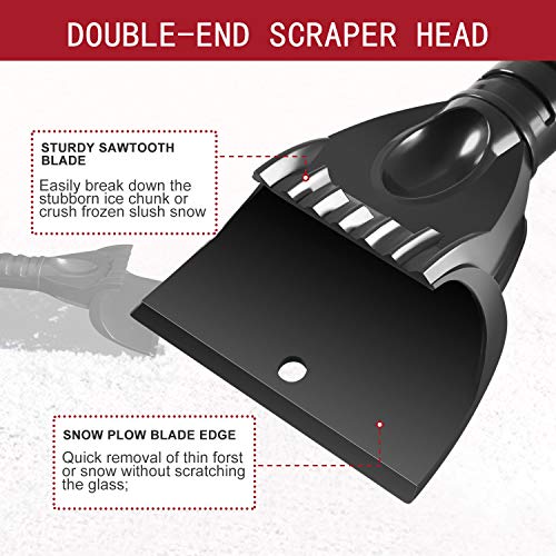 Raniaco Today Sale! Ice Scraper Mitt for Car Windshield,NO Cold Warm Snow Scraper with Glove,22\"/56CM Long Extendable Handle for Truck SUV