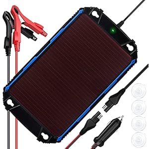 SUNER POWER Upgraded Waterproof 12V Solar Battery Charger & Maintainer Pro – Intelligent MPPT Charge Controller – 5W 10W 12W Solar Panel Trickle Charging Kit for Car, Marine, Motorcycle, RV, etc