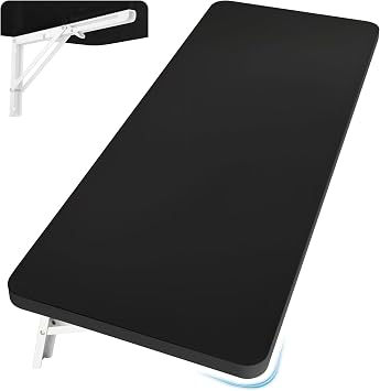 Neoaider Wall Mounted Folding Table 39.4L x 19.7W, Black