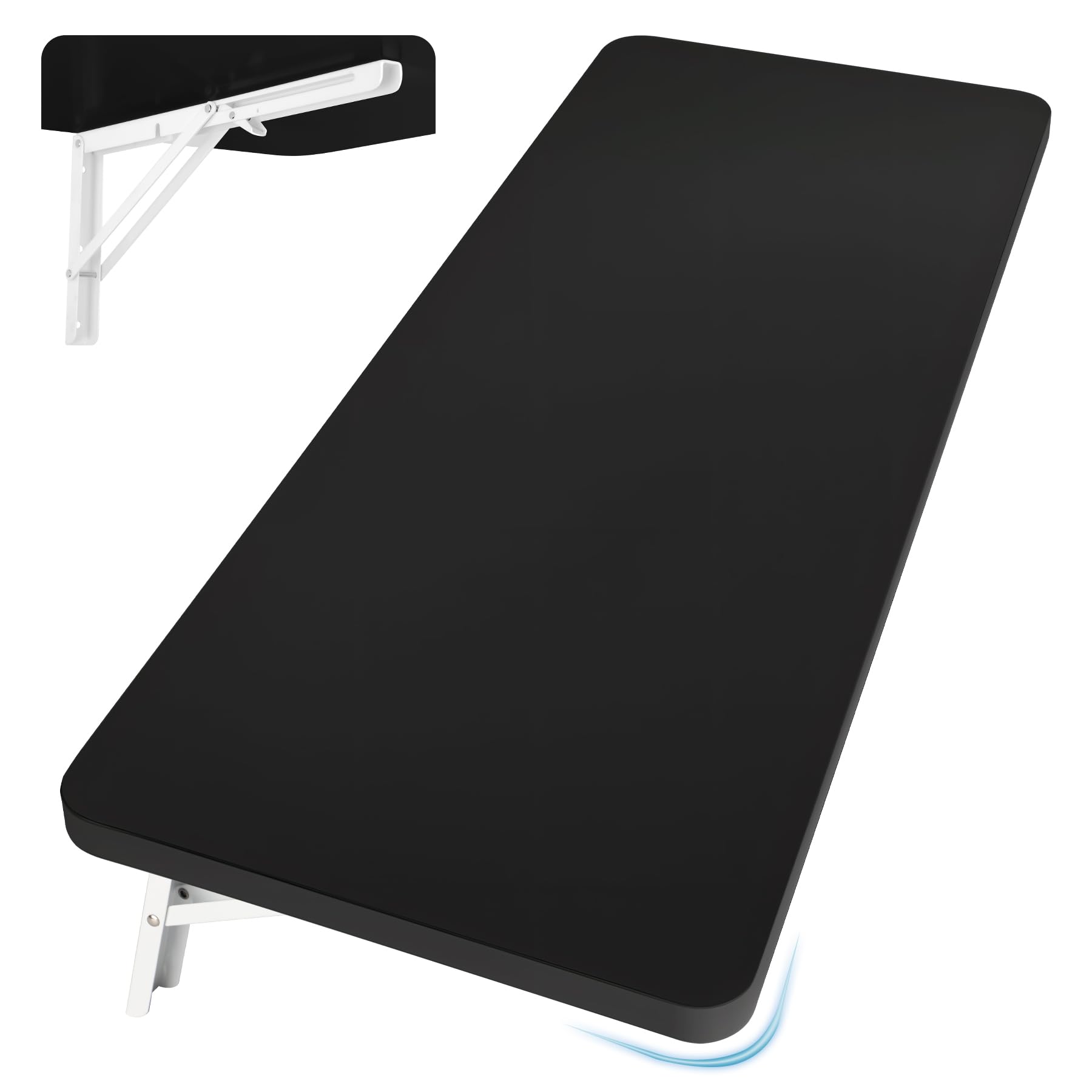 Neoaider Wall Mounted Folding Table 39.4”L x 19.7”W, Laundry Folding Table with Heavy Duty Metal Collapsible Shelf Brackets, Wall Mounted Desk Fold