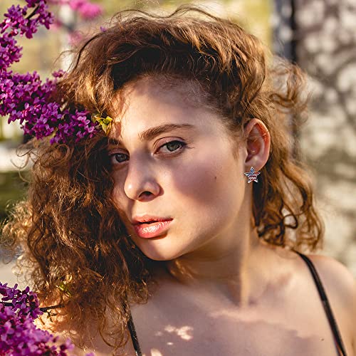 Madison Tyler 4Th Of July Dangle Drop Earrings For Women Fashion,Red Blue White Patriotic Usa Cute Pave Rhinestone Star Pierced Post Earrings,American Independence Day Gifts For Girls #TOP1