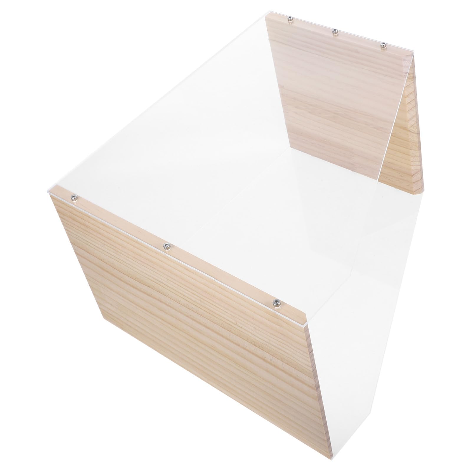 Supporto Porta CD e Vinili in Legno Scatola Trasparente e Coperchio, Espositore Compatto per Dischi, Libri e Dvd per Scrivania e Organizzazione Media
