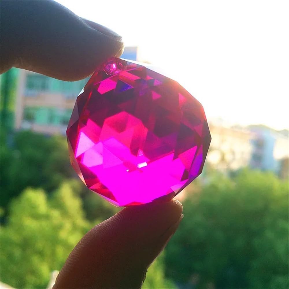 Boule à facettes en cristal de 30mm, 20 pièces/lot, décoration en verre