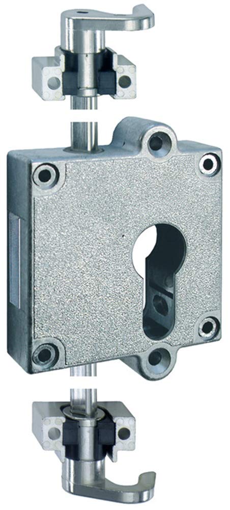Gedotec® Drehstangenschloss Zylinder-Möbelschloss Reno + Vite di Bloccaggio | Acciaio Nichelato | Backset: 40 mm|Blocco per Pz-Zylinder | Marchio Qualità per Loro Soggiorno
