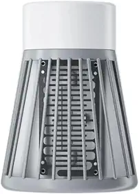 Repelente Eletrônico de Tomada 220v com Lâmpada UV Silenciosa Mata Mosquitos e Insetos para Ambientes Internos, Sem Químicos (Cinza)