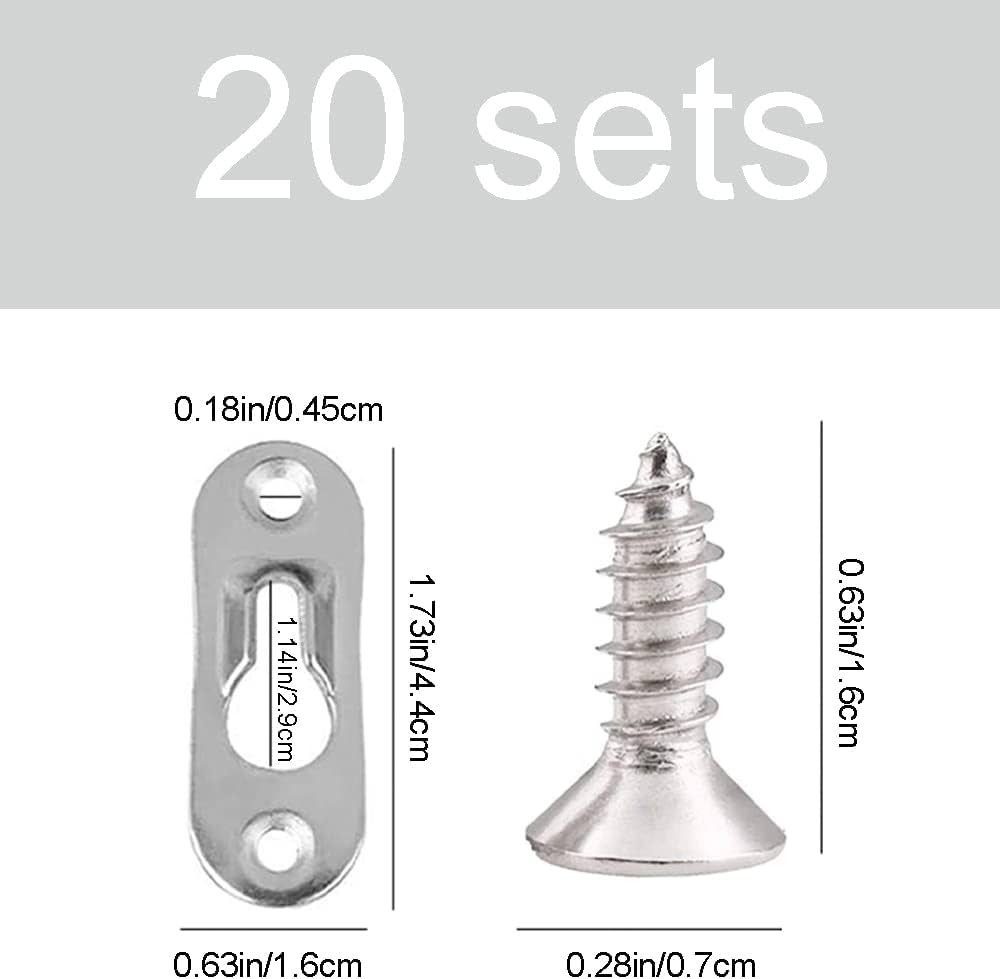 Amazon | メタルファスナー 鍵穴ハンガー 20個パック ネジ40個付き