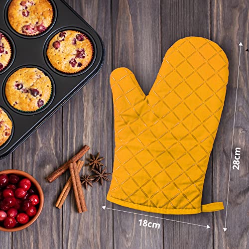 Oven Gloves Heat Resistant Double Sided Non Slip Silicone Oven Mitts for Grilling Cooking Baking Barbecue, Silicone 1 Pair - Image 2