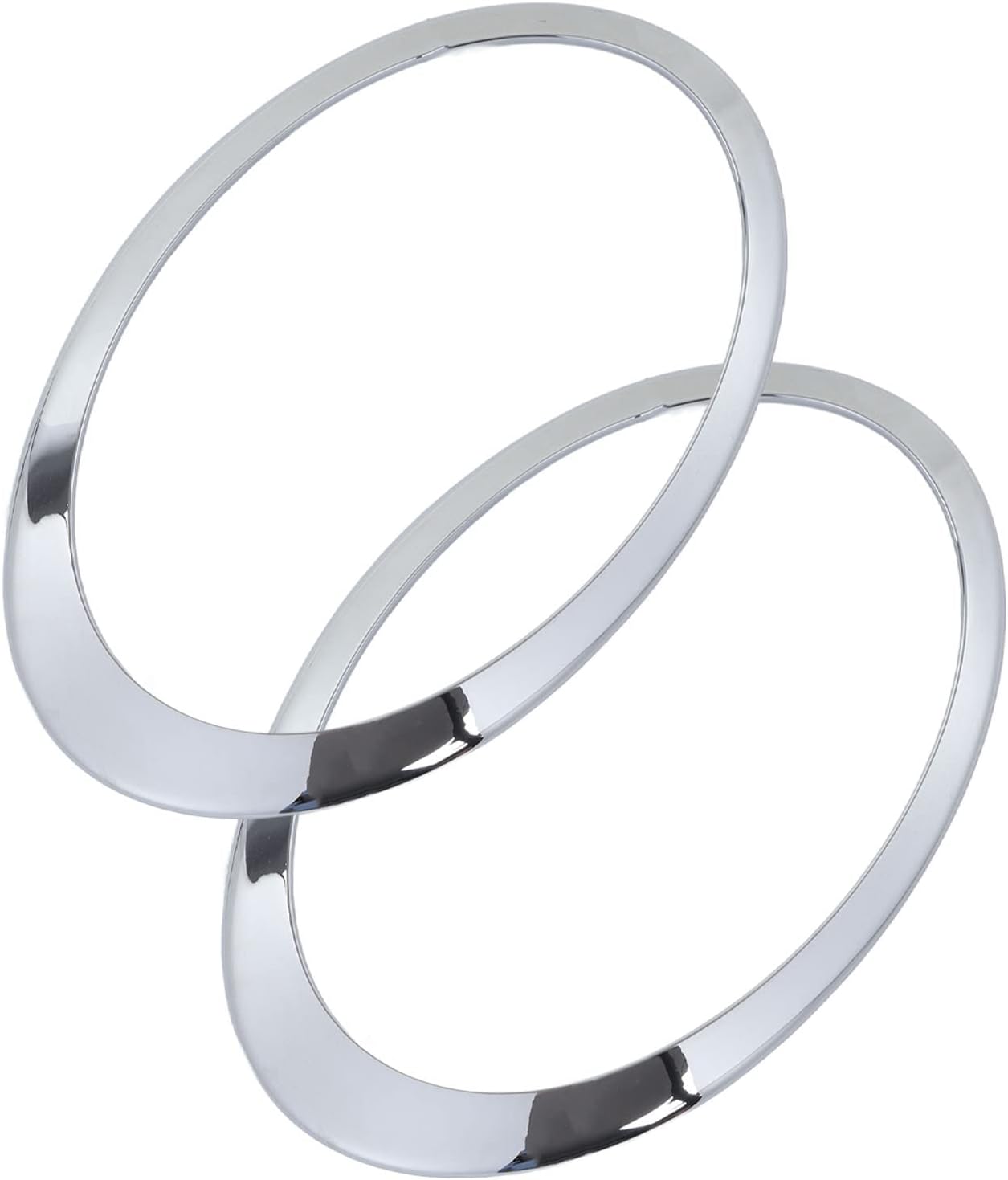 Headlight Trim Ring, Headlamp Bezel, Extra 51137351371 51137351372 ABS PP Left & Right Headlight Decor Ring Direct Replacement for Clubman F54 2014-2019(Silver Plated)