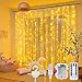 Produktbild SUNACE LED Lichtervorhang - 3M*3M 300 LED Lichterkettenvorhang Batterie 8 Modi Wasserdicht USB Lichterketten Vorhang mit Fernbedienung Timer Lichtvorhang für Partydekoration Schlafzimmer Deko