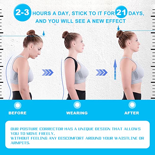 Posture Corrector For Women, Upper Back Brace Support, Posture Straps For Men, Breathable Adjustable Back Straightener For Mid Upper Spine Support, Scoliosis Back Brace, Pain Relief For Neck Shoulder Clavicle And Back #TOP1