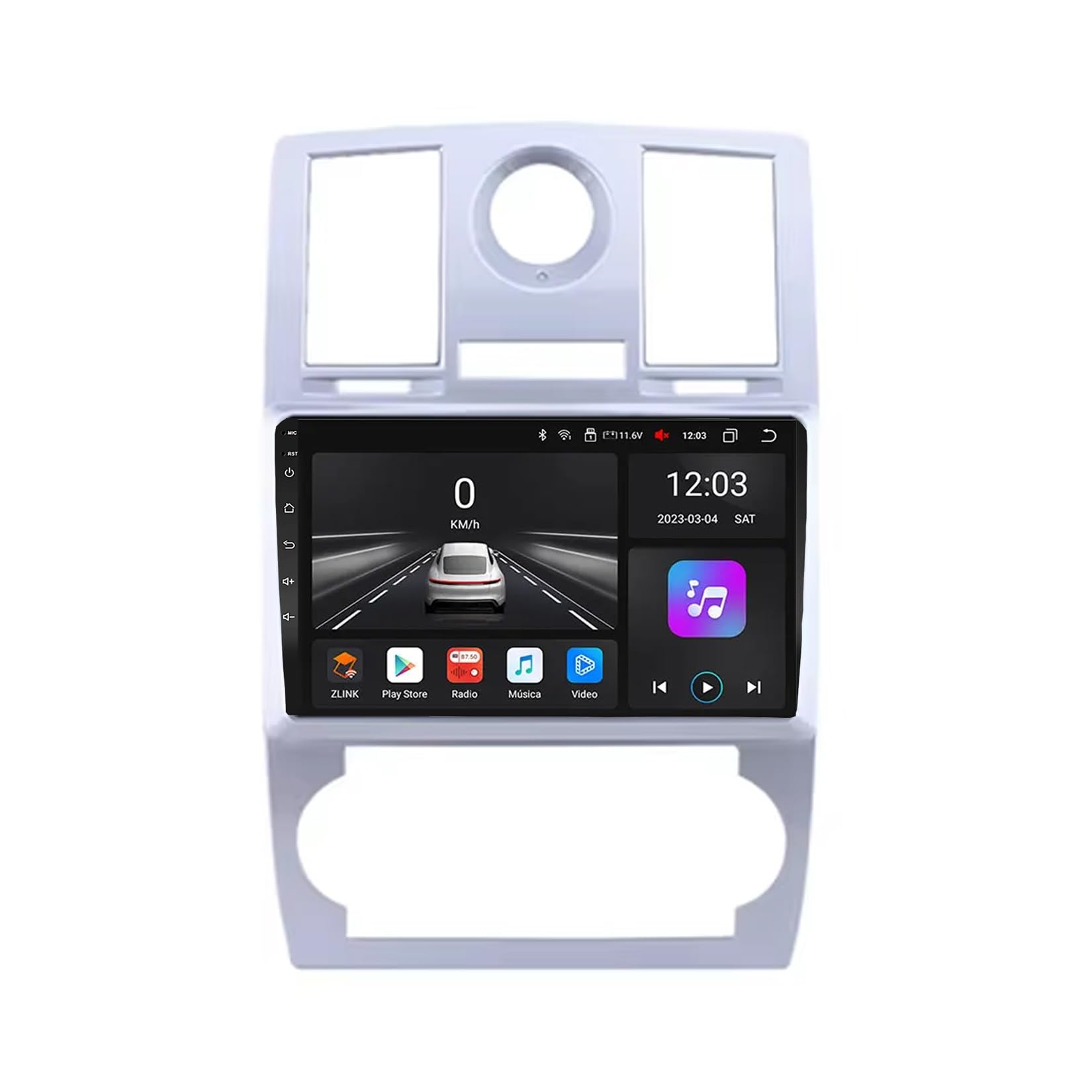 9-calowy samochodowy system stereo z ekranem dotykowym i systemem Android 15 do Chryslera 300C 2004-2008 z BT FM DSP RDS GPS, sterowaniem z kierownicy, kamerą cofania, ekranem dotykowym HD i