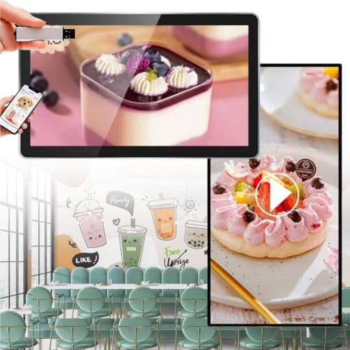 Image of Digital Signage Display, Wall Mounted Advertising Screen 4K UHD with 8GB RAM 128GB Storage, Metal Housing Cooling Design, Commercial Digital Display for Business Advertising