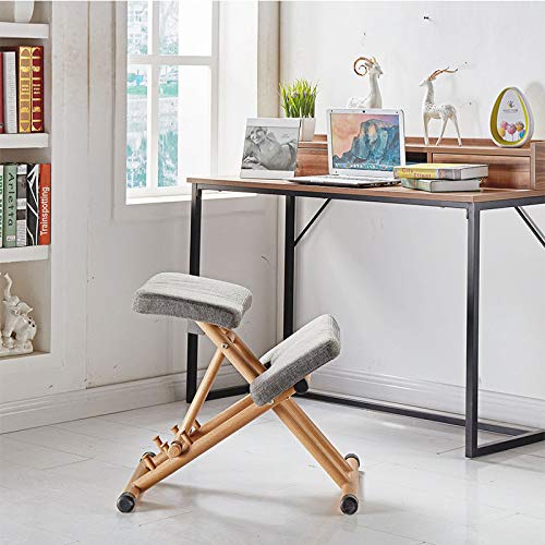 Cadeira de postura móvel de ajoelhamento cadeira de madeira ergonômica de ajoelhar escritório com as