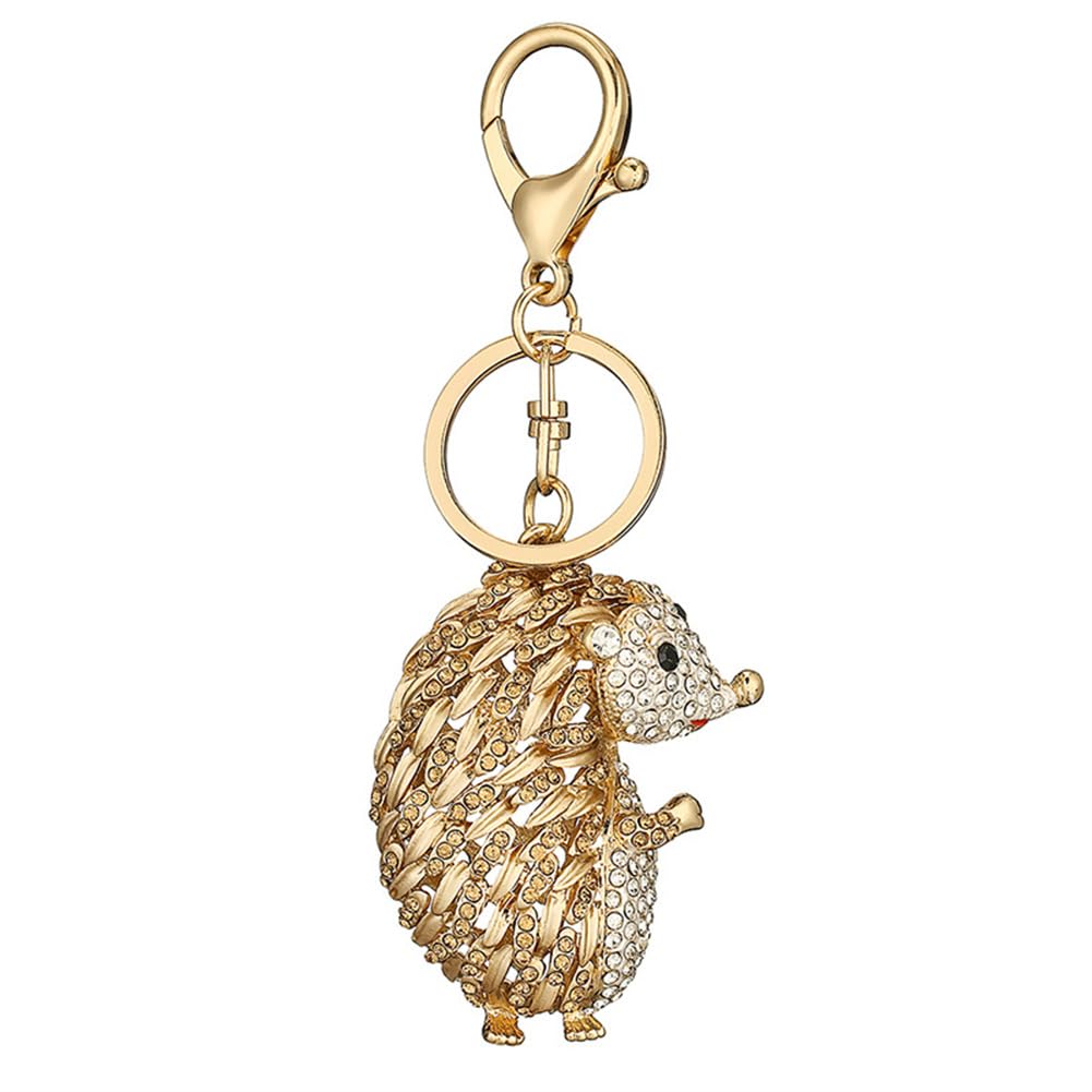 INSTITIZER Crystal Hedgehog Keychain Pendant Metal Key Ring Animal Car Keyring for Women Keychain Pendant for Bag Purse Wallet Handbags Backpack