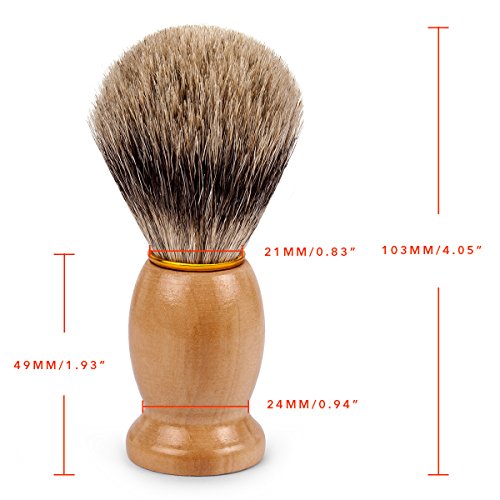 Qshave 100% Best Original Pure Badger Hair Shaving Brush Handmade. Real Wood Base. Perfect For Wet Shave, Safety Razor, Double Edge Razor #TOP4