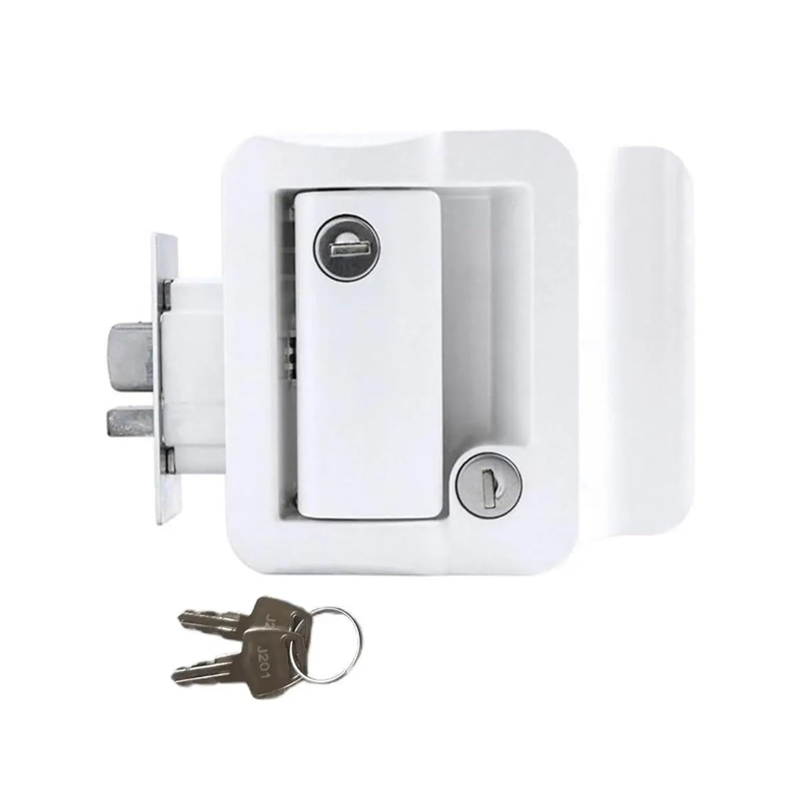 RV Travel Trailer Entry Door Lock Camper Door Latch Handle With Keys Motorhome Door Lock Replacement(Noir)