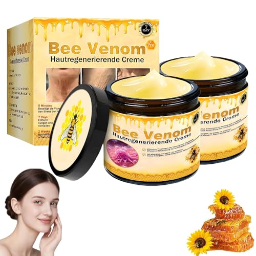 2 Stück Bienengift Pro Umfassende Creme, 50g Professionelle Bienengiftsalbe, Bee Venom Hautregenerierende Creme, Natürliche Inhaltsstoffe, für alle Hauttypen