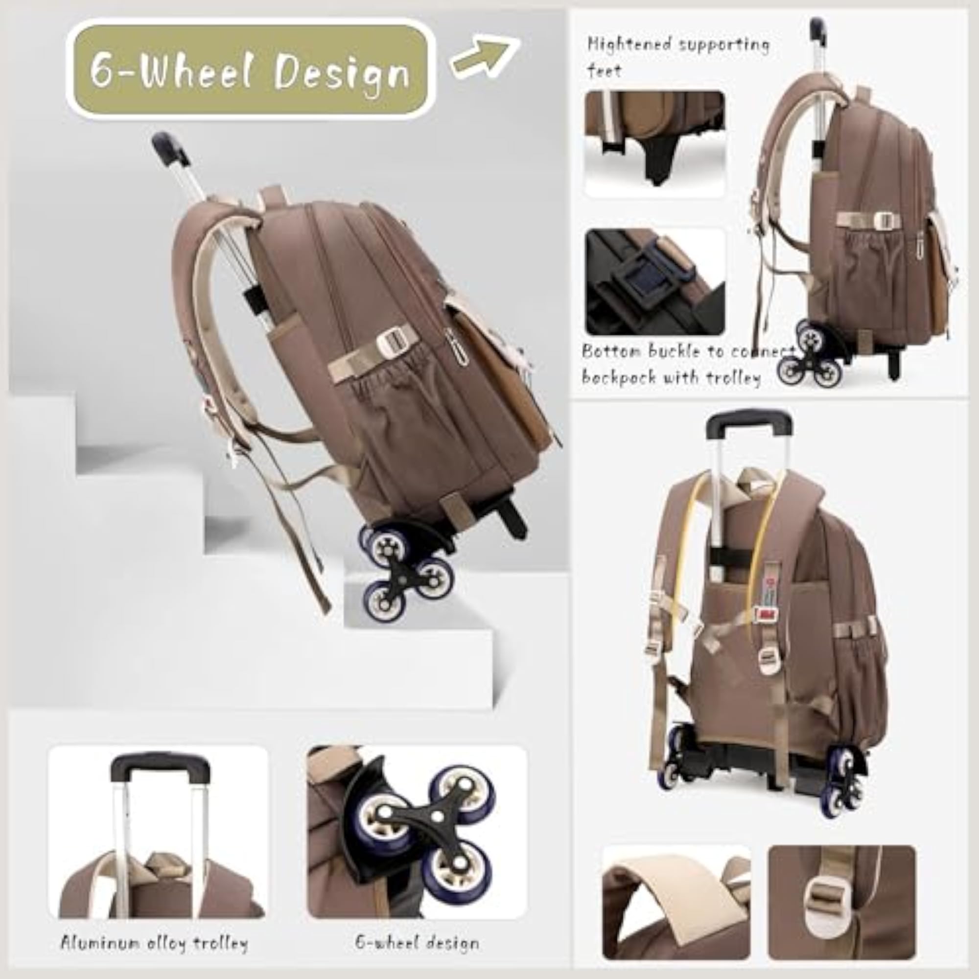 Kids' Rolling Backpack for School